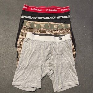 Multiples Men's Boxer Briefs - Gray, Black, Patterned